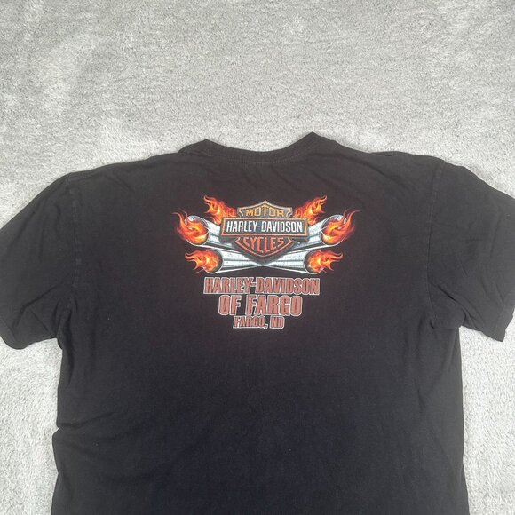 Vintage Harley Davidson Motor Cycles T-Shirt 2XL Black Fargo ND - Picture 4 of 12